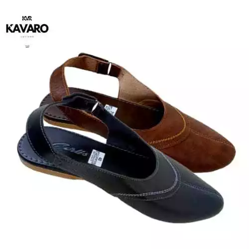 Liana Sandal Kulit Tutong Tali Belakang - KAVARO LEATHER