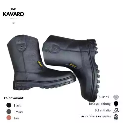 Affro Sepatu Kulit Pria Ujung Besi - KAVARO LEATHER