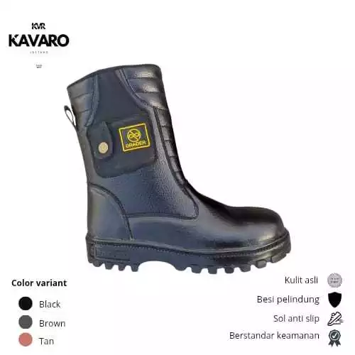 Rivaldo Sepatu Safety Kulit - KAVARO LEATHER