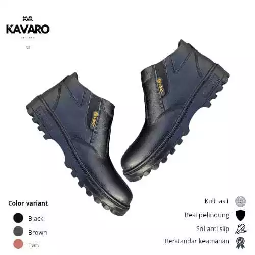Eleven Sepatu Kulit Boots Safety - KAVARO LEATHER