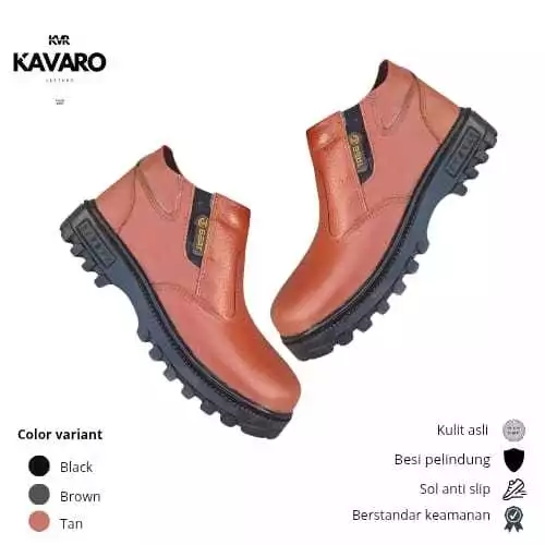 Eleven Sepatu Kulit Boots Safety - KAVARO LEATHER
