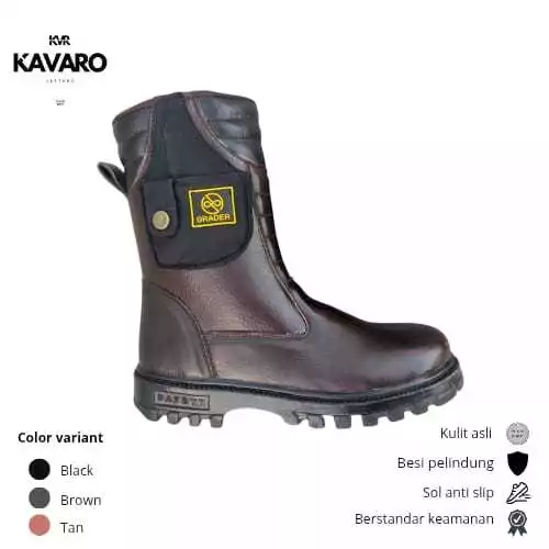 Rivaldo Sepatu Safety Kulit - KAVARO LEATHER