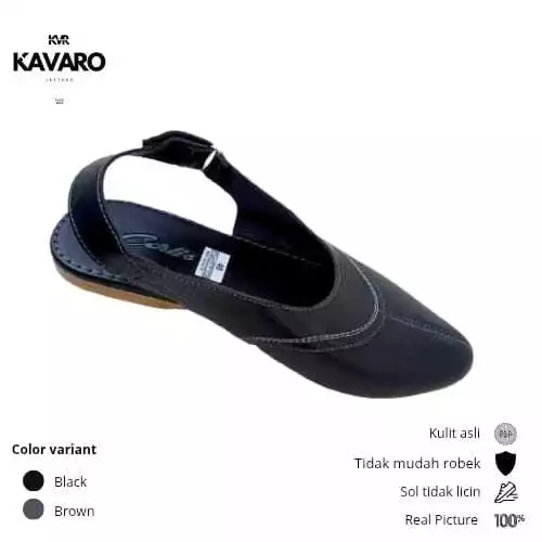 Liana Sandal Kulit Tutong Tali Belakang - KAVARO LEATHER